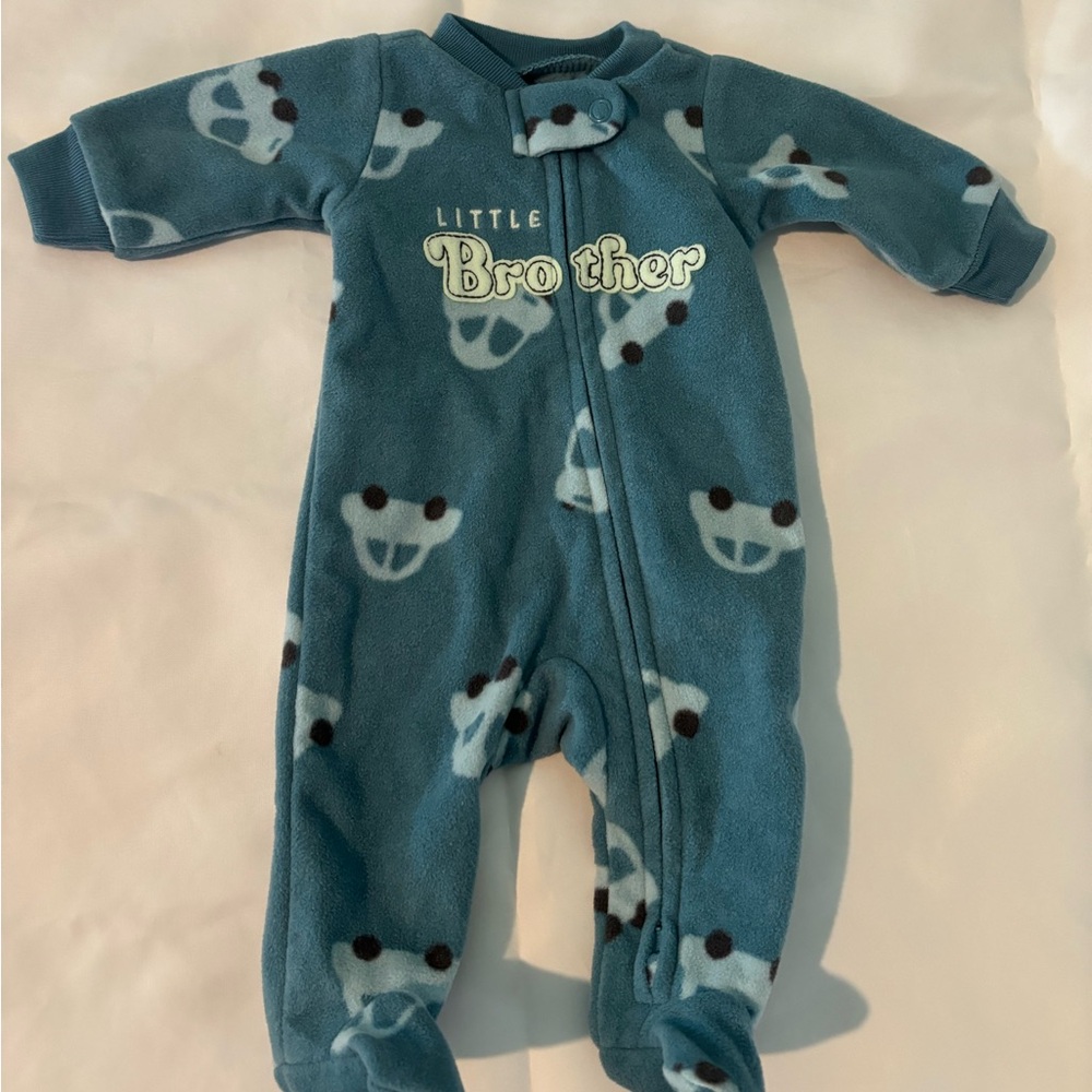 Carter's Blue Fleece Little Brother Footie